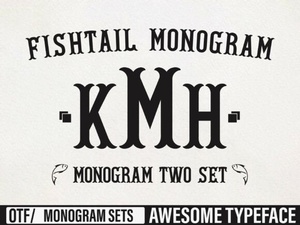 Fishtail Monogram Font for Elegant Personal Branding