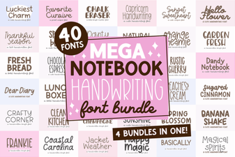 Elegant Handwriting Font Bundle for Creative Notebooks